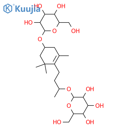 b-D-Glucopyranoside,(1R)-4-[(3R)-3-(b-D-glucopyranosyloxy)butyl]-3,5,5-trimethyl-3-cyclohexen-1-yl structure