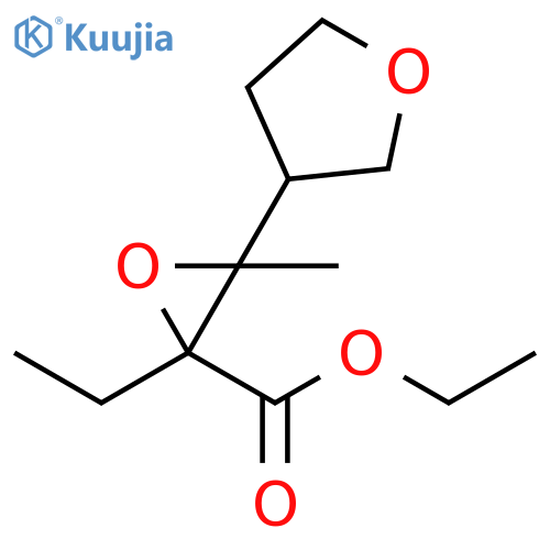 2-Oxiranecarboxylic acid, 2-ethyl-3-methyl-3-(tetrahydro-3-furanyl)-, ethyl ester structure