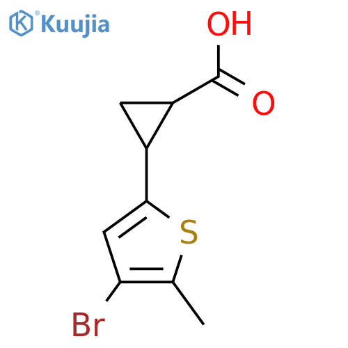 2-(4-bromo-5-methylthiophen-2-yl)cyclopropane-1-carboxylic acid structure