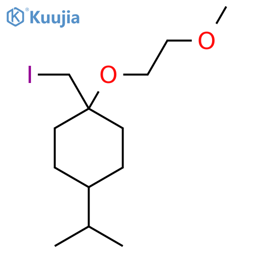 1-(iodomethyl)-1-(2-methoxyethoxy)-4-(propan-2-yl)cyclohexane structure