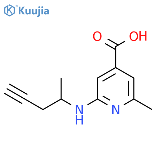 2-methyl-6-(pent-4-yn-2-yl)aminopyridine-4-carboxylic acid structure