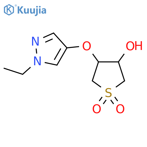 3-[(1-ethyl-1H-pyrazol-4-yl)oxy]-4-hydroxy-1lambda6-thiolane-1,1-dione structure