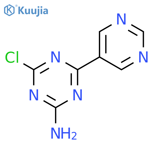 1,3,5-Triazin-2-amine, 4-chloro-6-(5-pyrimidinyl)- structure