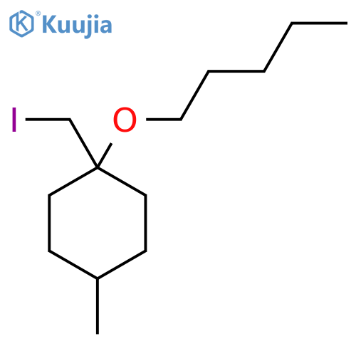 1-(iodomethyl)-4-methyl-1-(pentyloxy)cyclohexane structure