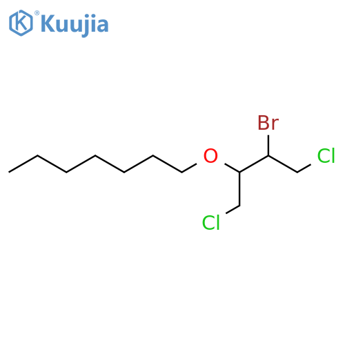 1-(3-bromo-1,4-dichlorobutan-2-yl)oxyheptane structure
