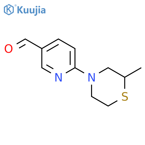 3-Pyridinecarboxaldehyde, 6-(2-methyl-4-thiomorpholinyl)- structure