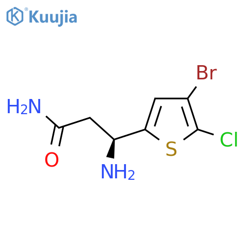 (3S)-3-Amino-3-(4-bromo-5-chlorothiophen-2-yl)propanamide structure