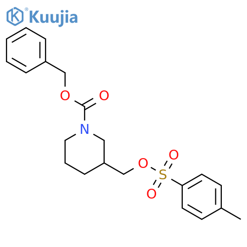 1-Piperidinecarboxylic acid, 3-[[[(4-methylphenyl)sulfonyl]oxy]methyl]-,phenylmethyl ester structure
