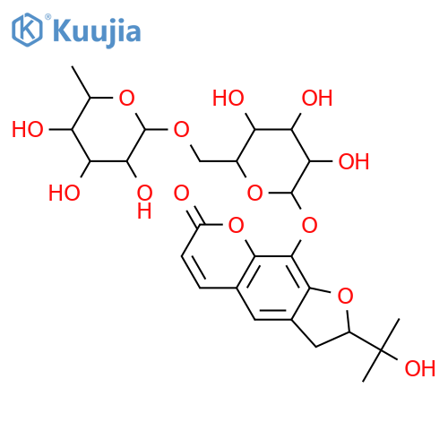 2,3-Dihydro-9-hydroxy-2-(1-hydroxy-1-methylethyl)-7H-furo[3,2-g][1]benzopyran-7-one; (S)-form, 9-O-[α-L-Rhamnopyranosyl-(1→6)-β-D-glucopyranoside] structure