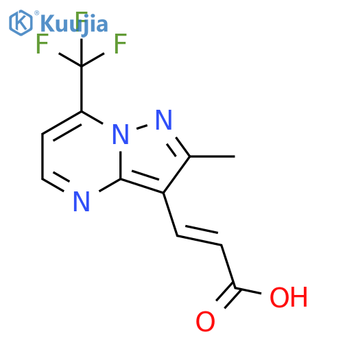 (2E)-3-2-methyl-7-(trifluoromethyl)pyrazolo1,5-apyrimidin-3-ylprop-2-enoic acid structure