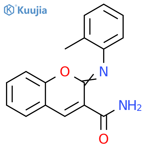 (2Z)-2-(2-methylphenyl)imino-2H-chromene-3-carboxamide structure