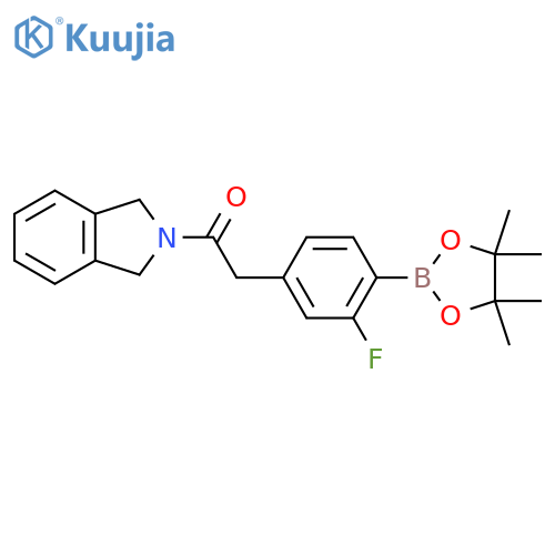 2-(3-Fluoro-4-(4,4,5,5-tetramethyl-1,3,2-dioxaborolan-2-yl)phenyl)-1-(isoindolin-2-yl)ethanone structure