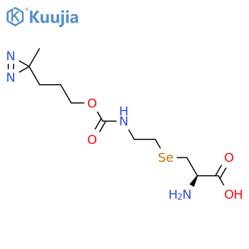 (2R)-2-Amino-3-[2-[3-(3-methyldiazirin-3-yl)propoxycarbonylamino]ethylselanyl]propanoic acid structure