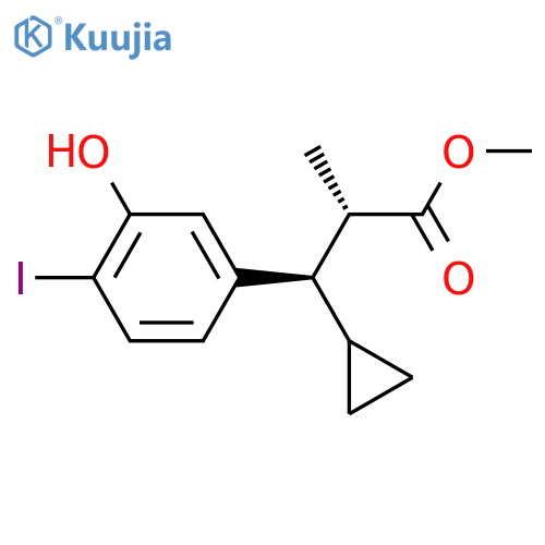 Methyl (2S,3R)-3-cyclopropyl-3-(3-hydroxy-4-iodophenyl)-2-methylpropanoate structure