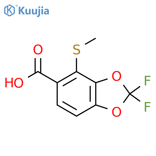 2,2-difluoro-4-(methylsulfanyl)-1,3-dioxaindane-5-carboxylic acid structure