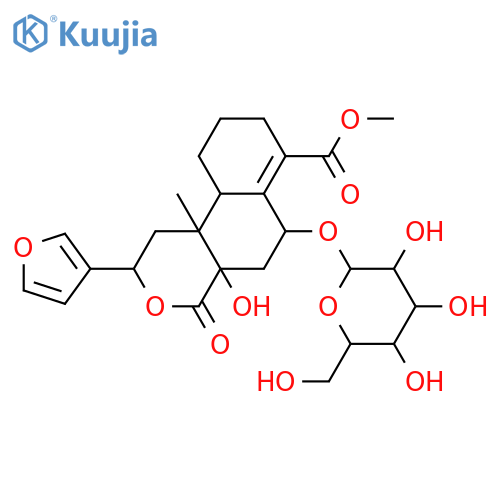 2H-Naphtho[2,1-c]pyran-7-carboxylic acid, 2-(3-furanyl)-6-(β-D-glucopyranosyloxy)-1,4,4a,5,6,8,9,10,10a,10b-decahydro-4a-hydroxy-10b-methyl-4-oxo-, methyl ester, (2S,4aS,6S,10aR,10bS)- structure