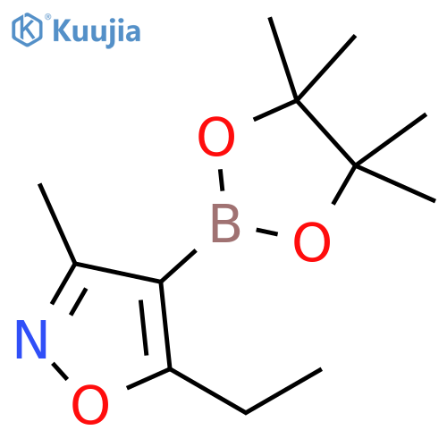 5-ethyl-3-methyl-4-(4,4,5,5-tetramethyl-1,3,2-dioxaborolan-2-yl)isoxazole structure