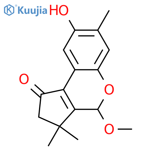 2,3-Dihydro-8-hydroxy-4-methoxy-3,3,7-trimethylcyclopenta[c][1]benzopyran-1(4H)-one structure