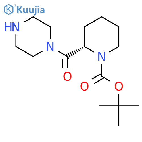 tert-butyl (2S)-2-(piperazine-1-carbonyl)piperidine-1-carboxylate structure