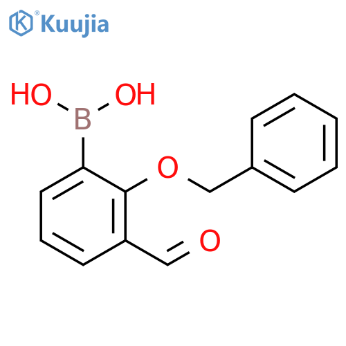2-(Benzyloxy)-3-formylphenylboronic acid structure