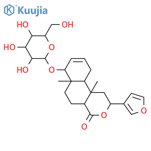 4H-Naphtho[2,1-c]pyran-4-one,2-(3-furanyl)-7-(b-D-glucopyranosyloxy)-1,2,4a,5,6,6a,7,10,10a,10b-decahydro-6a,10b-dimethyl-,(2S,4aR,6aR,7R,10aS,10bS)- (9CI) structure