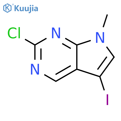 2-chloro-5-iodo-7-methyl-7H-pyrrolo[2,3-d]pyrimidine structure