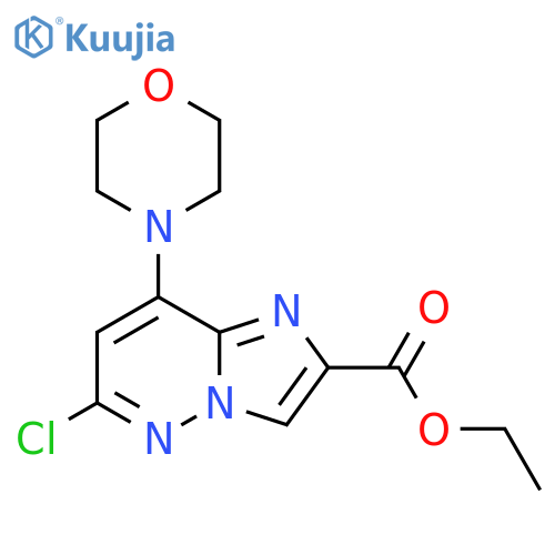 Imidazo[1,2-b]pyridazine-2-carboxylic acid, 6-chloro-8-(4-morpholinyl)-, ethyl ester structure