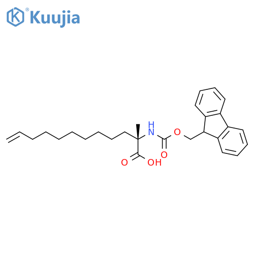 (S)-2-((((9H-Fluoren-9-yl)methoxy)carbonyl)amino)-2-methyldodec-11-enoic acid structure