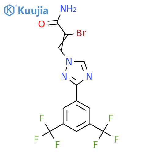 3-[3-[3,5-Bis(trifluoromethyl)phenyl]-1,2,4-triazol-1-yl]-2-bromoprop-2-enamide structure