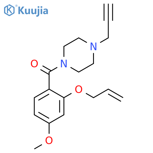 [4-Methoxy-2-(2-propen-1-yloxy)phenyl][4-(2-propyn-1-yl)-1-piperazinyl]methanone structure