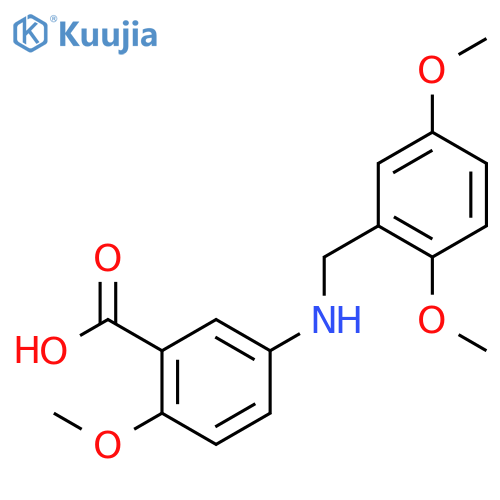 Benzoic acid, 5-[[(2,5-dimethoxyphenyl)methyl]amino]-2-methoxy- structure