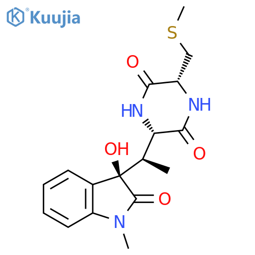 (3S,6R)-3-[(1R)-1-[(3R)-3-Hydroxy-1-methyl-2-oxoindol-3-yl]ethyl]-6-(methylsulfanylmethyl)piperazine-2,5-dione structure