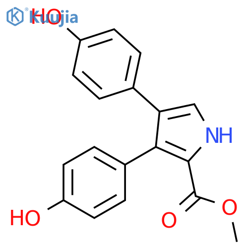 1H-Pyrrole-2-carboxylicacid, 3,4-bis(4-hydroxyphenyl)-, methyl ester structure