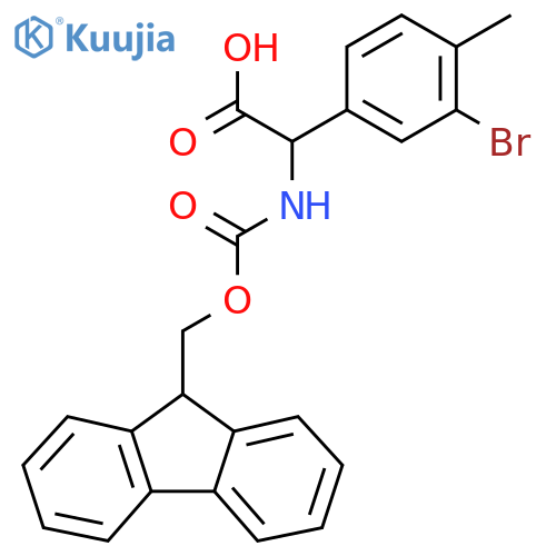 2-(3-bromo-4-methylphenyl)-2-({[(9H-fluoren-9-yl)methoxy]carbonyl}amino)acetic acid structure