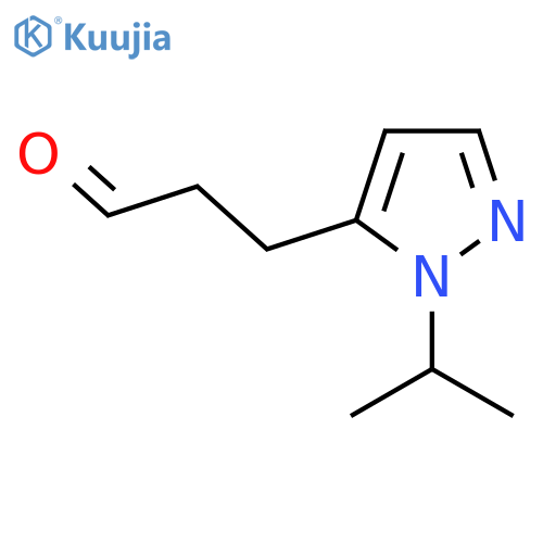 3-[1-(propan-2-yl)-1H-pyrazol-5-yl]propanal structure