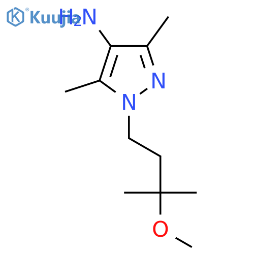 1-(3-methoxy-3-methylbutyl)-3,5-dimethyl-1H-pyrazol-4-amine structure