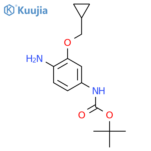 tert-butyl N-4-amino-3-(cyclopropylmethoxy)phenylcarbamate structure