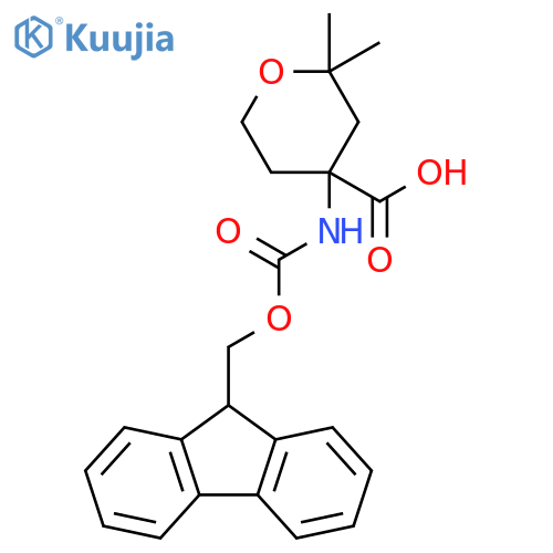 4-({[(9H-fluoren-9-yl)methoxy]carbonyl}amino)-2,2-dimethyloxane-4-carboxylic acid structure
