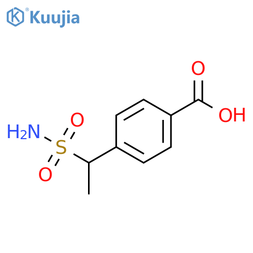 4-(1-sulfamoylethyl)benzoic acid structure