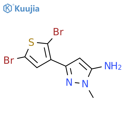 3-(2,5-Dibromothiophen-3-yl)-1-methyl-1H-pyrazol-5-amine structure