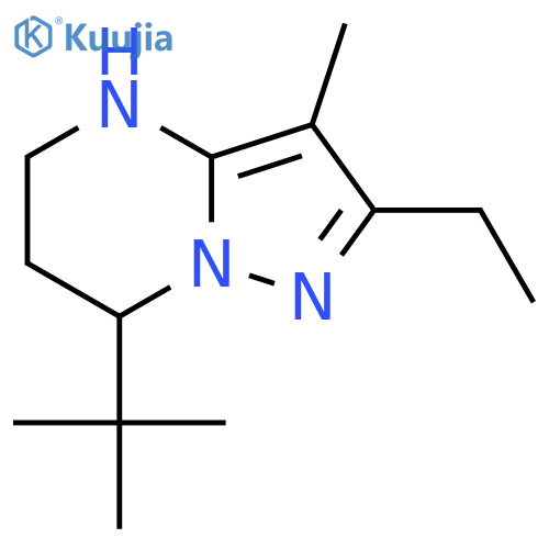 7-tert-butyl-2-ethyl-3-methyl-4H,5H,6H,7H-pyrazolo1,5-apyrimidine structure