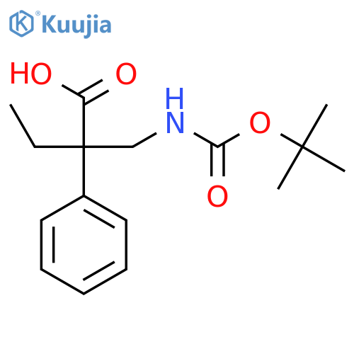 2-({[(Tert-butoxy)carbonyl]amino}methyl)-2-phenylbutanoic acid structure