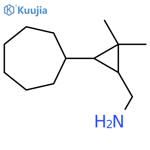 (3-cycloheptyl-2,2-dimethylcyclopropyl)methanamine structure