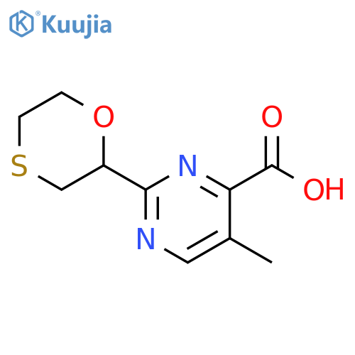 4-Pyrimidinecarboxylic acid, 5-methyl-2-(1,4-oxathian-2-yl)- structure