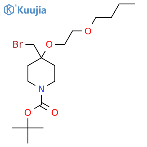 Tert-butyl 4-(bromomethyl)-4-(2-butoxyethoxy)piperidine-1-carboxylate structure