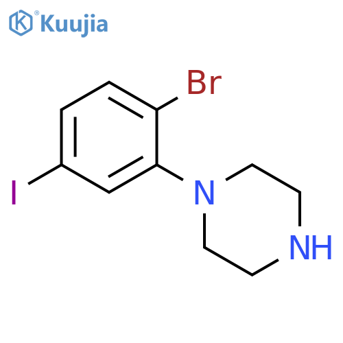 1-(2-Bromo-5-iodophenyl)piperazine structure