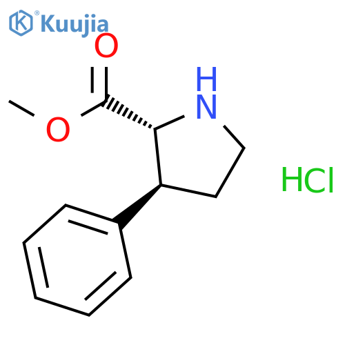 DL-Proline, 3-phenyl-, methyl ester, hydrochloride, trans- structure