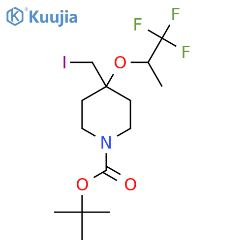 tert-butyl 4-(iodomethyl)-4-(1,1,1-trifluoropropan-2-yl)oxypiperidine-1-carboxylate structure