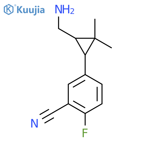 5-3-(aminomethyl)-2,2-dimethylcyclopropyl-2-fluorobenzonitrile structure