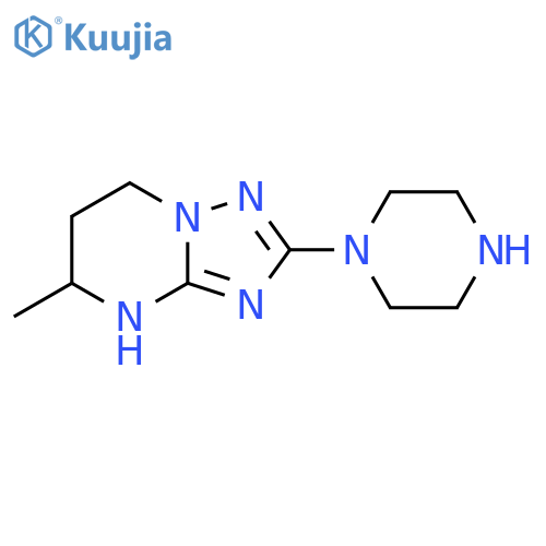 1-{5-methyl-4H,5H,6H,7H-1,2,4triazolo1,5-apyrimidin-2-yl}piperazine structure